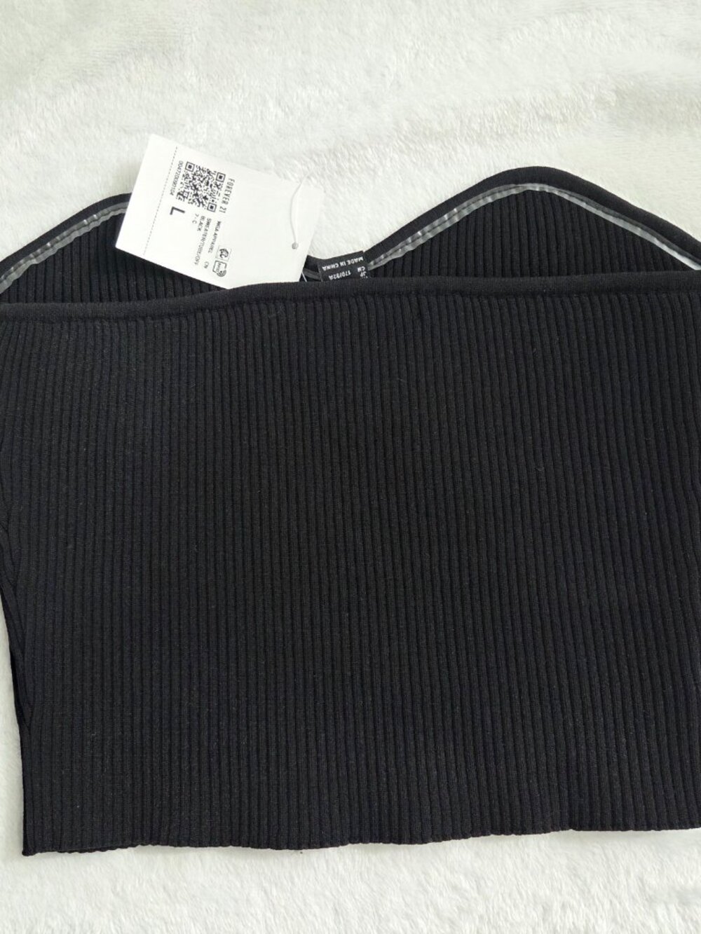 Forever 21 Ribbed Sweetheart Tube Top Large Black Minimalist Going Out Rave NWT - Picture 6 of 11